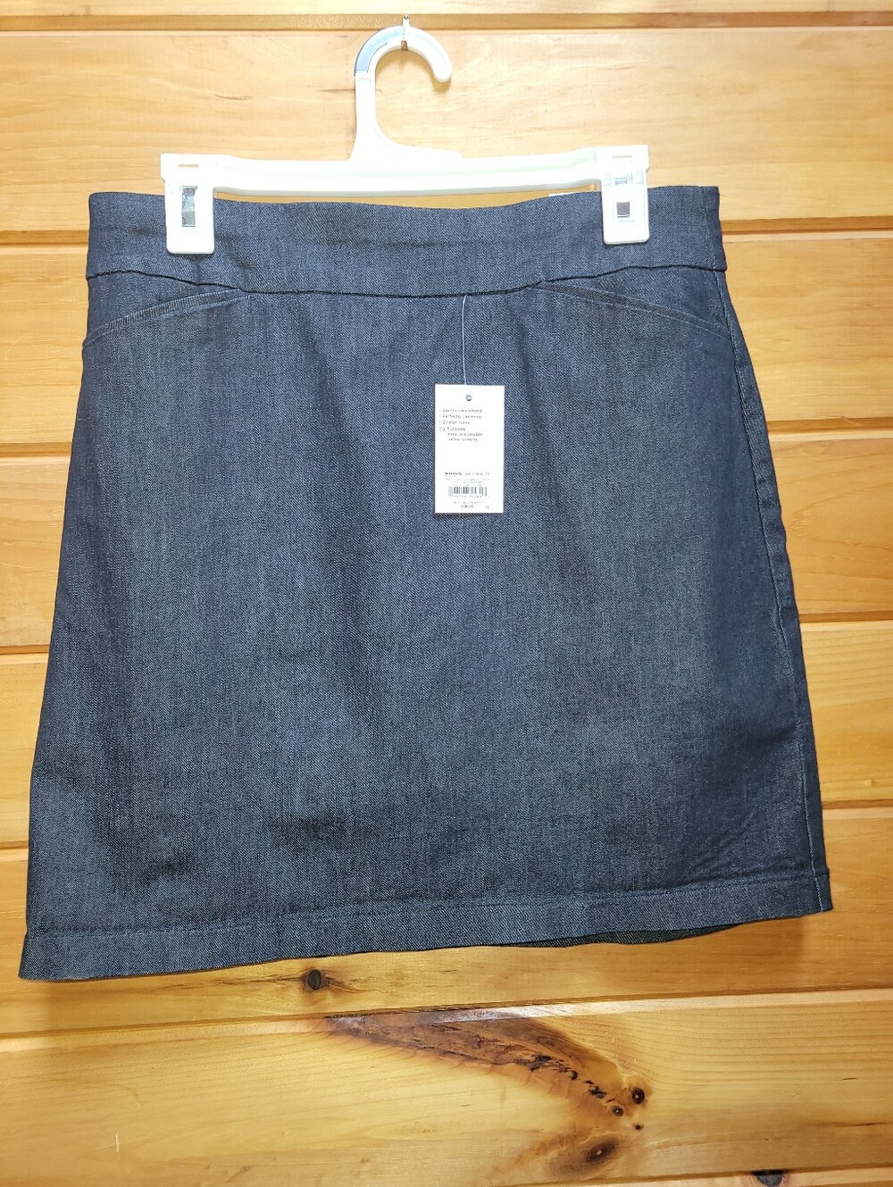 Croft & Barrow The Effortless Stretch Skort Blue/black Dark Denim Size 8 Reg NWT